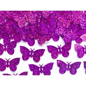 Konfetti PartyDeco Motyle Holo różowe, 15g